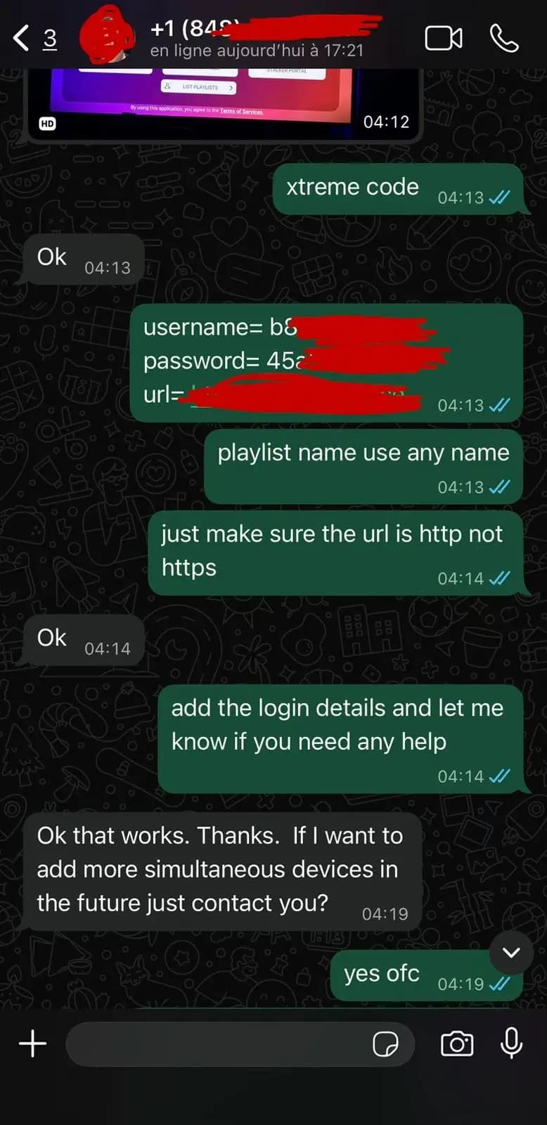 Watchzio customer review screenshot 2 — verified WhatsApp feedback